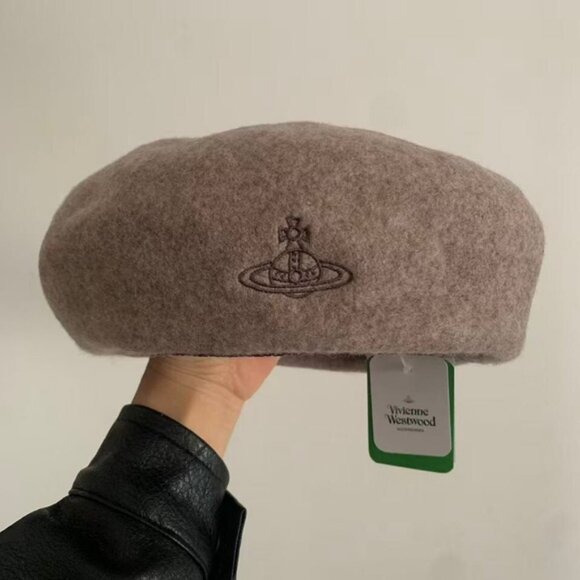 Vivienne Westwood Taupe Wool Beret